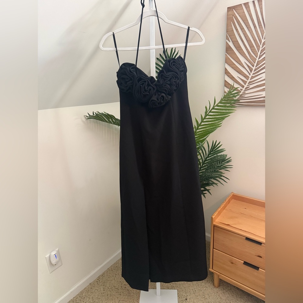 The Wolf Gang Rosa strapless Black Maxi Ruffle Dress M - Picture 4 of 6